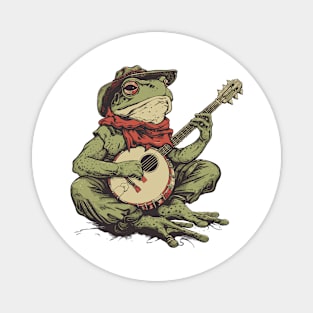 frog playing banjo Magnet